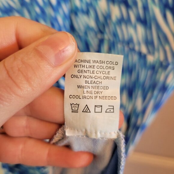 Athleta Blue White V-neck Sleeveless Dress - Picture 6 of 6